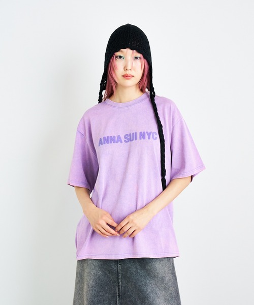 ANNA SUI NYC(アナ スイ エヌ ワイ シー)の「ダブルジェルプリントブリーチTシャツ(Tシャツ/カットソー・レディース・パープル/ブラック・FREE)」の2枚目の写真