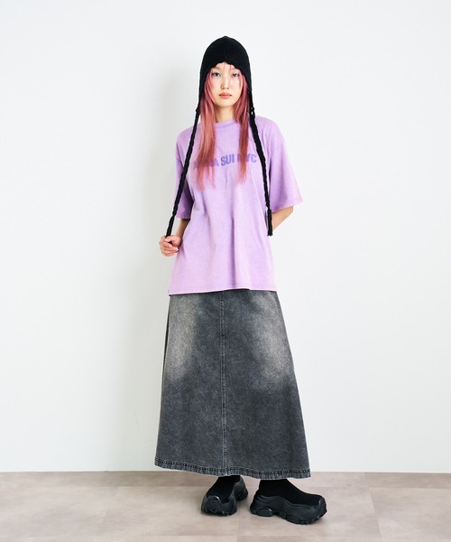 ANNA SUI NYC(アナ スイ エヌ ワイ シー)の「ダブルジェルプリントブリーチTシャツ(Tシャツ/カットソー・レディース・パープル/ブラック・FREE)」の6枚目の写真