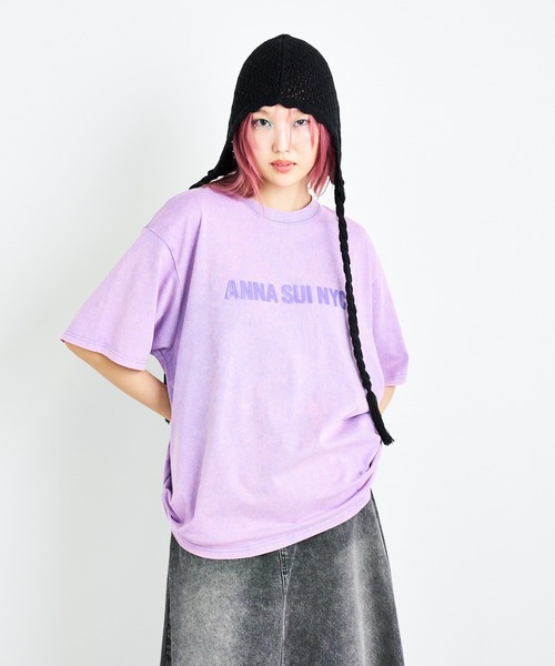 ANNA SUI NYC(アナ スイ エヌ ワイ シー)の「ダブルジェルプリントブリーチTシャツ(Tシャツ/カットソー・レディース・パープル/ブラック・FREE)」の9枚目の写真