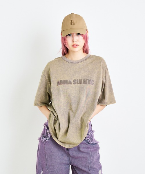 ANNA SUI NYC(アナ スイ エヌ ワイ シー)の「ダブルジェルプリントブリーチTシャツ(Tシャツ/カットソー・レディース・パープル/ブラック・FREE)」の5枚目の写真