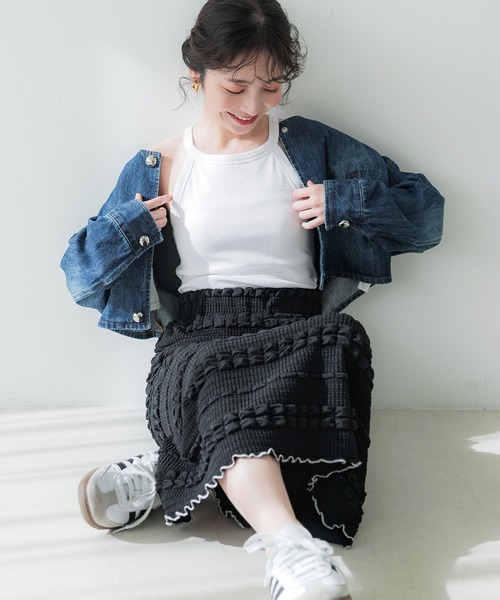 coca（coca）（コカ）の「OUT BRA  テレコリブアメスリタンクトップ（タンクトップ・レディース・ブラック/その他1/チャコール/ホワイト・S/L/M）」の8枚目の写真