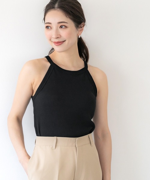 coca（coca）（コカ）の「OUT BRA  テレコリブアメスリタンクトップ（タンクトップ・レディース・ブラック/その他1/チャコール/ホワイト・S/L/M）」の15枚目の写真