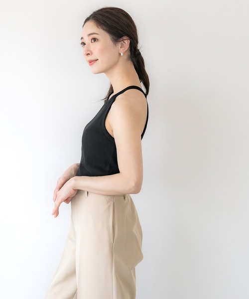 coca（coca）（コカ）の「OUT BRA  テレコリブアメスリタンクトップ（タンクトップ・レディース・ブラック/その他1/チャコール/ホワイト・S/L/M）」の17枚目の写真