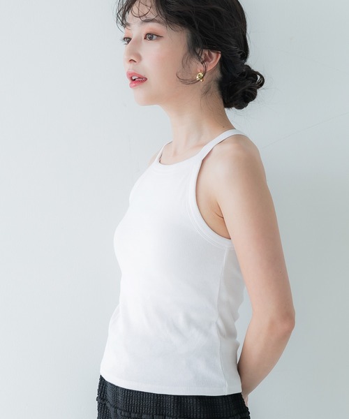 coca（coca）（コカ）の「OUT BRA  テレコリブアメスリタンクトップ（タンクトップ・レディース・ブラック/その他1/チャコール/ホワイト・S/L/M）」の6枚目の写真