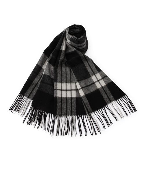 Jewel Changes(ジュエルチェンジズ)の「〓JC ウール チェック マフラー 2(ストール/ショール・レディース・ブラック/ワインレッド・フリー)」の2枚目の写真