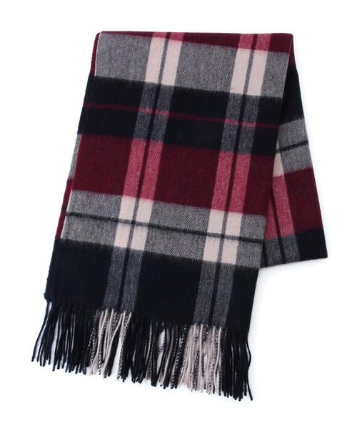 Jewel Changes(ジュエルチェンジズ)の「〓JC ウール チェック マフラー 2(ストール/ショール・レディース・ブラック/ワインレッド・フリー)」の3枚目の写真