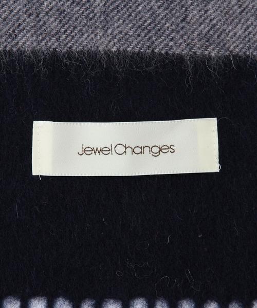 Jewel Changes(ジュエルチェンジズ)の「〓JC ウール チェック マフラー 2(ストール/ショール・レディース・ブラック/ワインレッド・フリー)」の6枚目の写真