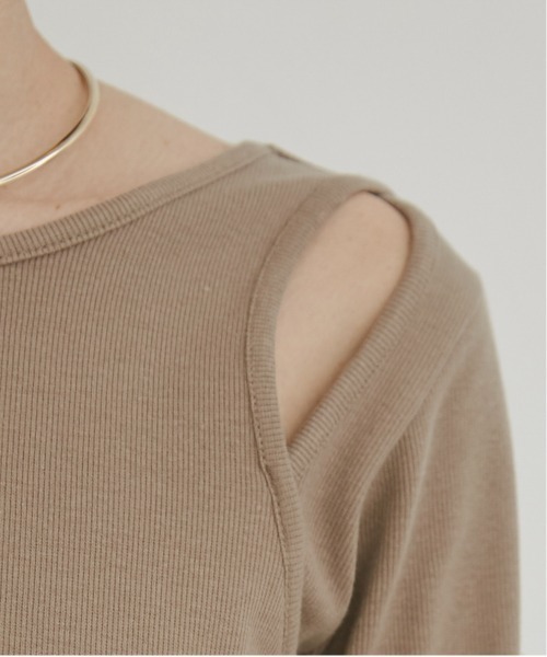 ANGIE（アンジー）の「フェイクレイヤード カット リブ ロング ワンピース（ワンピース・レディース・ベージュ/杢グレー/ブラック・FREE）」の8枚目の写真