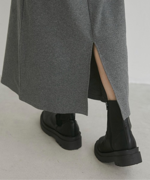 ANGIE（アンジー）の「フェイクレイヤード カット リブ ロング ワンピース（ワンピース・レディース・ベージュ/杢グレー/ブラック・FREE）」の6枚目の写真