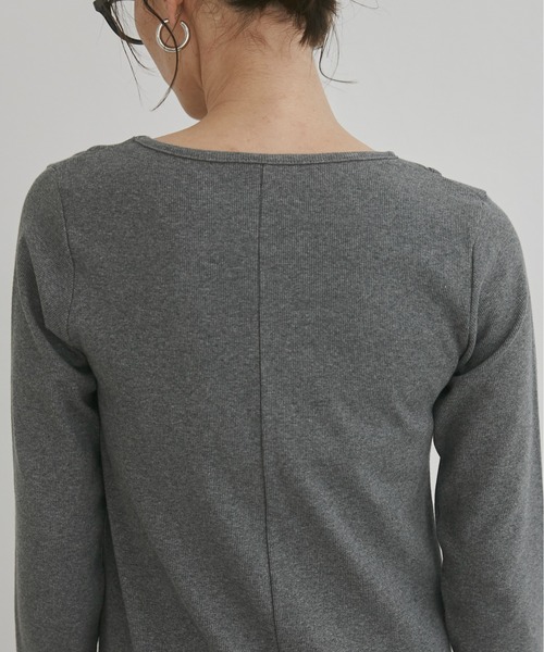 ANGIE（アンジー）の「フェイクレイヤード カット リブ ロング ワンピース（ワンピース・レディース・ベージュ/杢グレー/ブラック・FREE）」の7枚目の写真