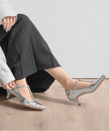 MAMIAN | ポインテッドトゥ Tストラップパンプス (5.0cmヒール)(パンプス)