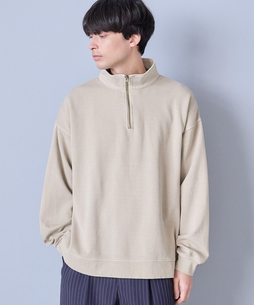 LAKOLE（ラコレ）の「ウォッシュドハーフZIP / 287577（スウェット・メンズ・チャコール/アイボリー/ネイビー・MEDIUM/LARGE）」の2枚目の写真