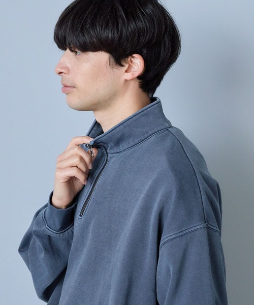 LAKOLE（ラコレ）の「ウォッシュドハーフZIP / 287577（スウェット・メンズ・チャコール/アイボリー/ネイビー・MEDIUM/LARGE）」の3枚目の写真