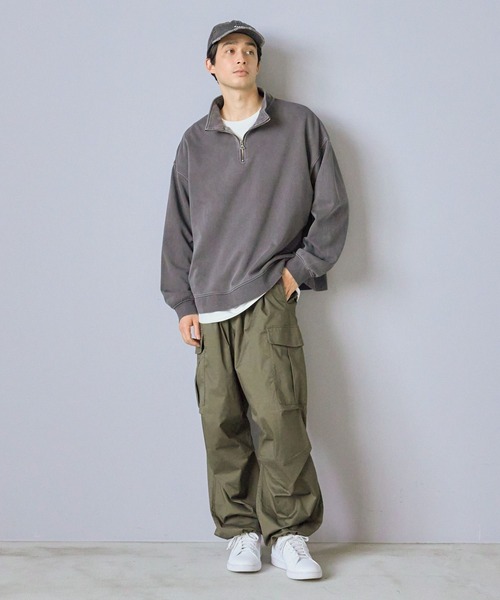 LAKOLE（ラコレ）の「ウォッシュドハーフZIP / 287577（スウェット・メンズ・チャコール/アイボリー/ネイビー・MEDIUM/LARGE）」の8枚目の写真