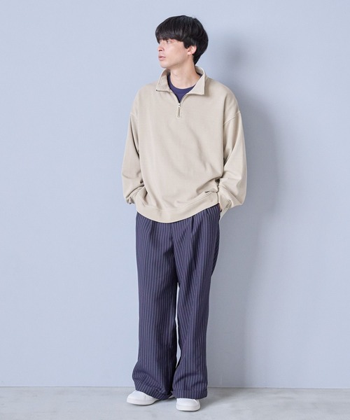 LAKOLE（ラコレ）の「ウォッシュドハーフZIP / 287577（スウェット・メンズ・チャコール/アイボリー/ネイビー・MEDIUM/LARGE）」の5枚目の写真