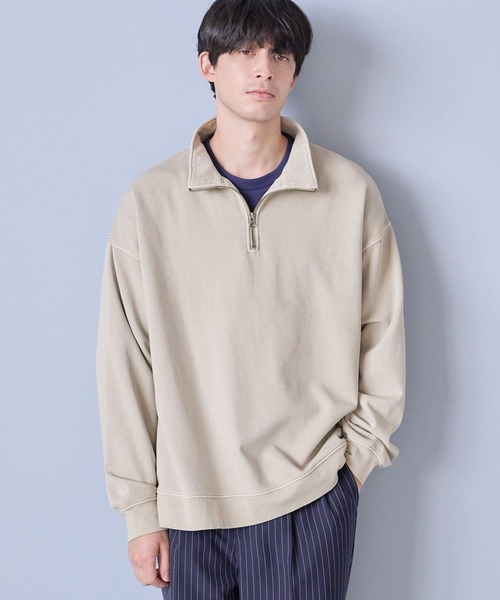 LAKOLE（ラコレ）の「ウォッシュドハーフZIP / 287577（スウェット・メンズ・チャコール/アイボリー/ネイビー・MEDIUM/LARGE）」の4枚目の写真