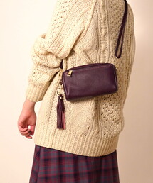 COOCO（クーコ）の「【牛革】シュリンクレザー横型ミニショルダーバッグ（ショルダーバッグ）」