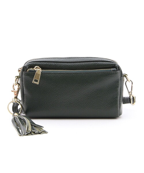 COOCO（クーコ）の「【牛革】シュリンクレザー横型ミニショルダーバッグ（ショルダーバッグ・レディース・シルバー/グレー/ブルー/オフホワイト/ブラウン系1/ライトピンク/レッド系/ブラック/パープル/グリーン/ブラウン・FREE）」の19枚目の写真