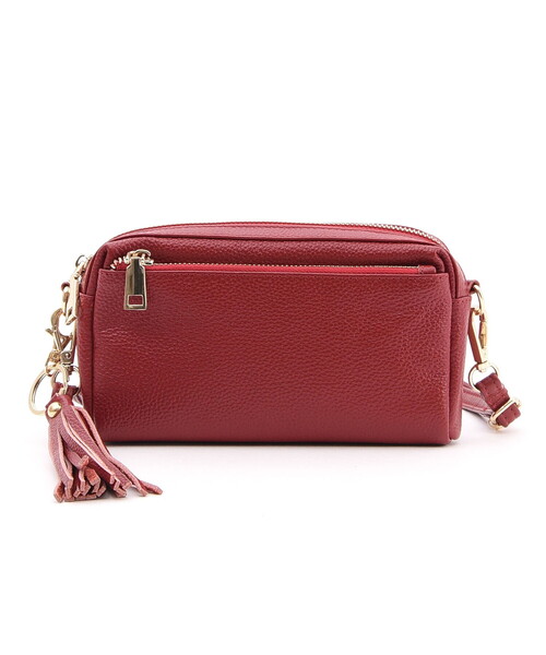 COOCO（クーコ）の「【牛革】シュリンクレザー横型ミニショルダーバッグ（ショルダーバッグ・レディース・シルバー/グレー/ブルー/オフホワイト/ブラウン系1/ライトピンク/レッド系/ブラック/パープル/グリーン/ブラウン・FREE）」の20枚目の写真