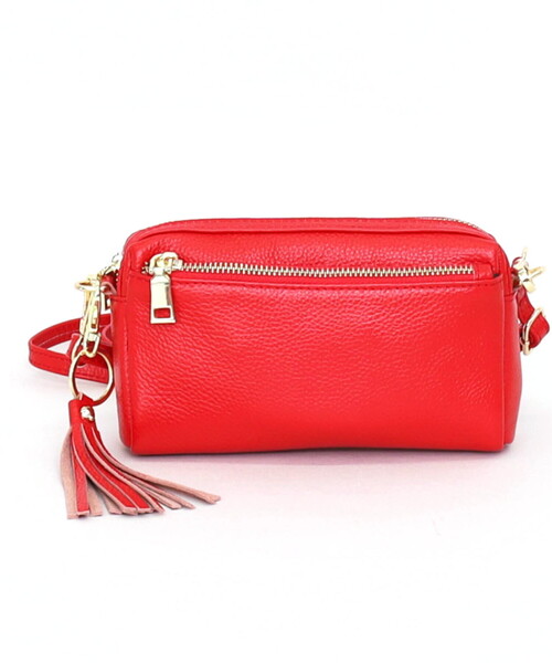 COOCO（クーコ）の「【牛革】シュリンクレザー横型ミニショルダーバッグ（ショルダーバッグ・レディース・シルバー/グレー/ブルー/オフホワイト/ブラウン系1/ライトピンク/レッド系/ブラック/パープル/グリーン/ブラウン・FREE）」の21枚目の写真