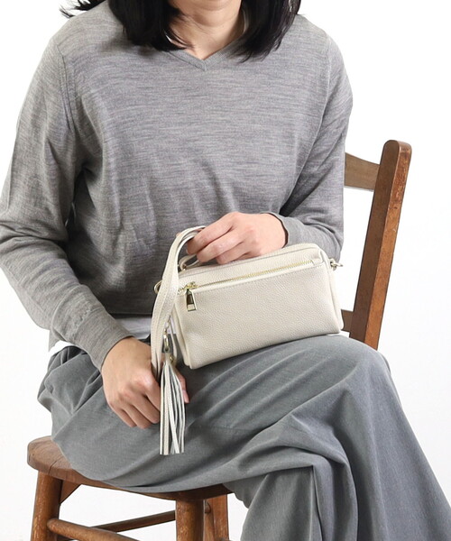 牛革】シュリンクレザー横型ミニショルダーバッグ（ショルダー