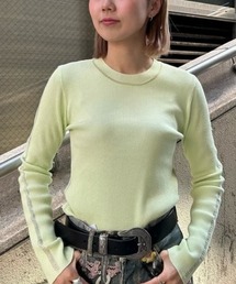 Ray BEAMS | RBS / リブ ハリヌキ ライン クルーネック トップス(ニット/セーター)