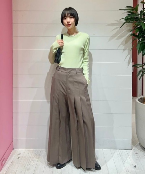 Ray BEAMS(レイビームス)の「RBS / リブ ハリヌキ ライン クルーネック トップス(ニット/セーター・レディース・ミント・ONE SIZE)」の13枚目の写真