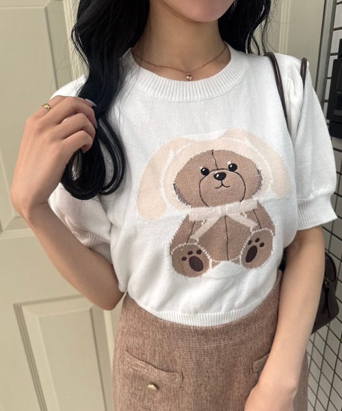正規品♡GOOD NIGHT BEAR♡ジャガードワンピース♡ネイビー ジェラートピケ gelato pique GOOD NIGHT BEAR ジャガード