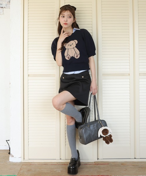 正規品♡GOOD NIGHT BEAR♡ジャガードワンピース♡ネイビー gelato pique（ジェラートピケ）の「GOOD NIGHT BEAR ジャガード