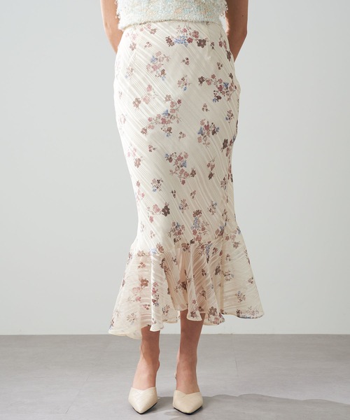 ME COUTURE（ミークチュール）の「ラメストライプブーケスカート（スカート・レディース・ピンク/アイボリー・1/0）」の14枚目の写真