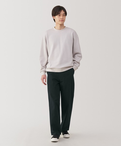 無印良品（ムジルシリョウヒン）の「紳士　木の実から作ったカポック混ヘリンボーンワイドパンツ（その他パンツ・メンズ・ブラック/キナリ/ブルー系・S/L/XL/M）」の15枚目の写真