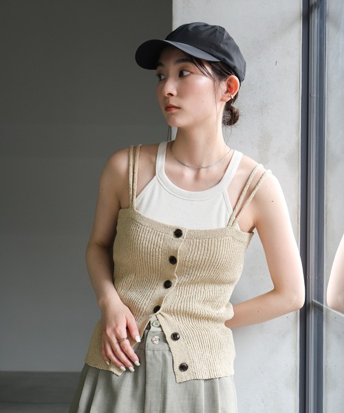 セール】ダブルストラップサマーニットビスチェ（ベスト）｜select
