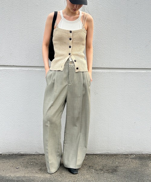 select MOCA(セレクトモカ)の「ダブルストラップサマーニットビスチェ(ベスト・レディース・ベージュ/ネイビー/ブラック・FREE)」の14枚目の写真