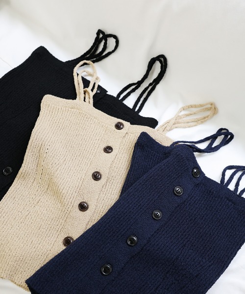 select MOCA(セレクトモカ)の「ダブルストラップサマーニットビスチェ(ベスト・レディース・ベージュ/ネイビー/ブラック・FREE)」の16枚目の写真