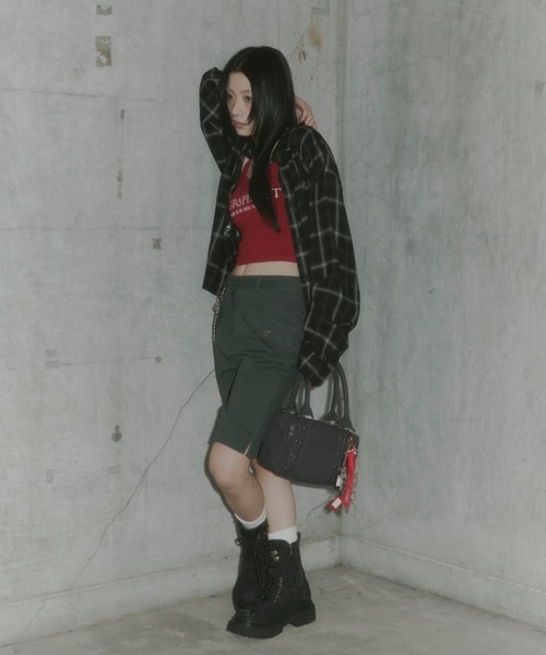 DTYYPE（ドタイプ）の「ハトメミニボストンバッグ（ハンドバッグ・レディース・チャコールグレー/カモフラージュ・FREE）」の7枚目の写真