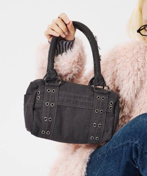 DTYYPE（ドタイプ）の「ハトメミニボストンバッグ（ハンドバッグ・レディース・チャコールグレー/カモフラージュ・FREE）」の12枚目の写真