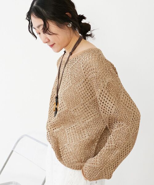 le.coeur blanc(ルクールブラン)の「TORRAZZO DONNAスパンコールニット(ニット/セーター・レディース・オフホワイト/キャメル・38)」の22枚目の写真