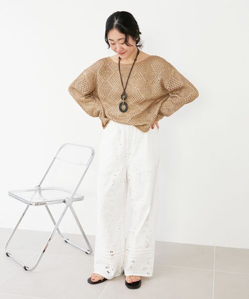 le.coeur blanc(ルクールブラン)の「TORRAZZO DONNAスパンコールニット(ニット/セーター・レディース・オフホワイト/キャメル・38)」の21枚目の写真