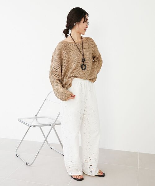 le.coeur blanc(ルクールブラン)の「TORRAZZO DONNAスパンコールニット(ニット/セーター・レディース・オフホワイト/キャメル・38)」の20枚目の写真