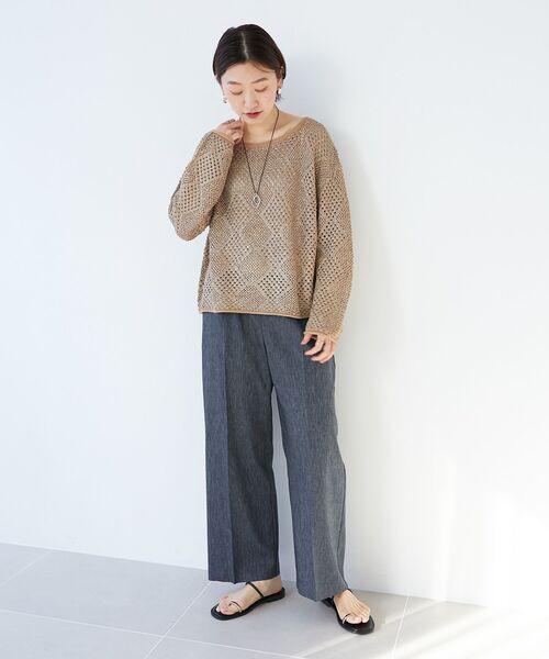 le.coeur blanc(ルクールブラン)の「TORRAZZO DONNAスパンコールニット(ニット/セーター・レディース・オフホワイト/キャメル・38)」の13枚目の写真
