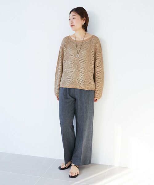 le.coeur blanc(ルクールブラン)の「TORRAZZO DONNAスパンコールニット(ニット/セーター・レディース・オフホワイト/キャメル・38)」の12枚目の写真