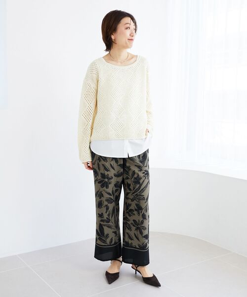 le.coeur blanc(ルクールブラン)の「TORRAZZO DONNAスパンコールニット(ニット/セーター・レディース・オフホワイト/キャメル・38)」の9枚目の写真