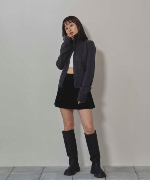 TODAYFUL（トゥデイフル）の「【TODAYFUL/トゥデイフル】Compact Zip Knit/コンパクトジップニット（ニット/セーター・レディース・チョコ/アイボリー/チャコールグレー・FREE）」の18枚目の写真