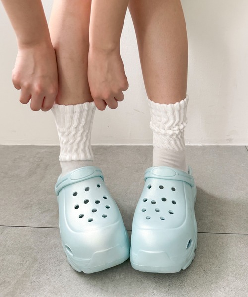 WEGO（ウィゴー）の「●WEGO/【25年春夏新作】厚底ラバーサンダル（サンダル・レディース・ホワイト系その他/ブラック系その他/ピンク/シルバー/ホワイト/ブラック/サックスブルー・SMALL/MEDIUM/LARGE）」の5枚目の写真