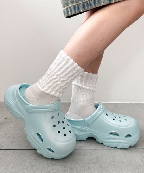 WEGO（ウィゴー）の「●WEGO/【25年春夏新作】厚底ラバーサンダル（サンダル・レディース・ホワイト系その他/ブラック系その他/ピンク/シルバー/ホワイト/ブラック/サックスブルー・SMALL/MEDIUM/LARGE）」の12枚目の写真