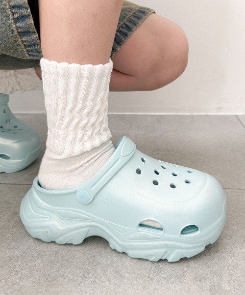 WEGO（ウィゴー）の「●WEGO/【25年春夏新作】厚底ラバーサンダル（サンダル・レディース・ホワイト系その他/ブラック系その他/ピンク/シルバー/ホワイト/ブラック/サックスブルー・SMALL/MEDIUM/LARGE）」の13枚目の写真