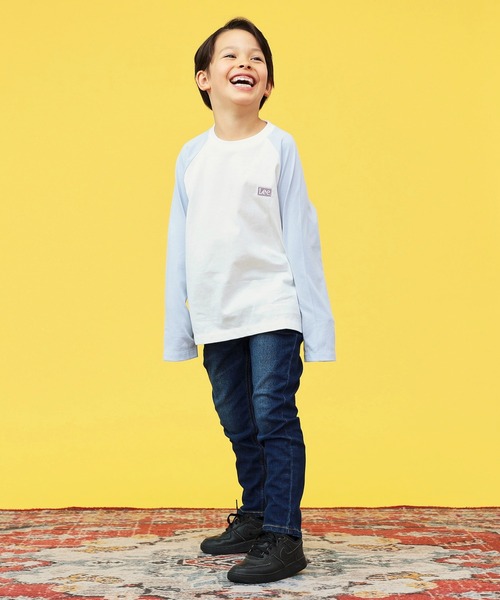 Lee（リー）の「Lee/リー【110-150cm】キッズ 【親子コーデ】バックプリント 長袖Tシャツ/オーバーラッププリント（Tシャツ/カットソー・キッズ・ホワイト/ブラック/ホワイト系その他・110/120/130/140/150）」の21枚目の写真