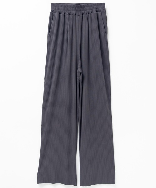 NAVY セルフカット可能 リブワイドパンツ（その他パンツ）｜NAVY