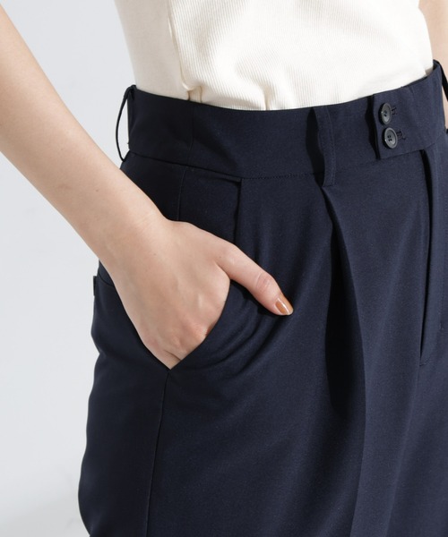 NANO universe（ナノユニバース）の「ライトファンクション タックセミワイドパンツ(セットアップ可)（スラックス・レディース・アイボリー/モカ/ダークネイビー・S/M）」の19枚目の写真