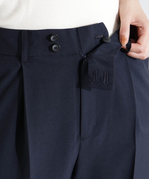 NANO universe（ナノユニバース）の「ライトファンクション タックセミワイドパンツ(セットアップ可)（スラックス・レディース・アイボリー/モカ/ダークネイビー・S/M）」の21枚目の写真